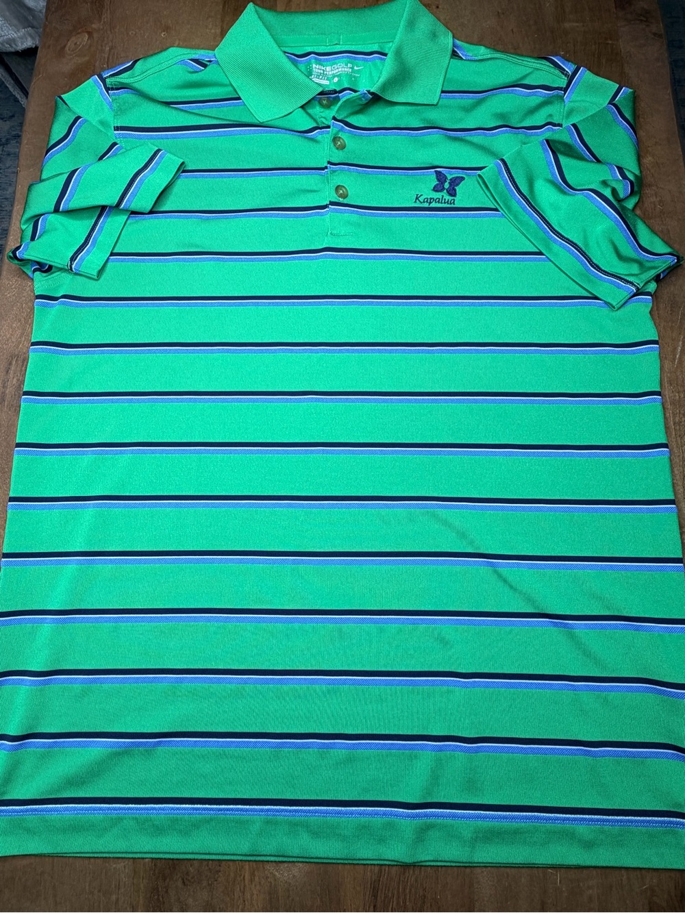 Nike Golf Kapalua Maui Green Striped Polo Shirt